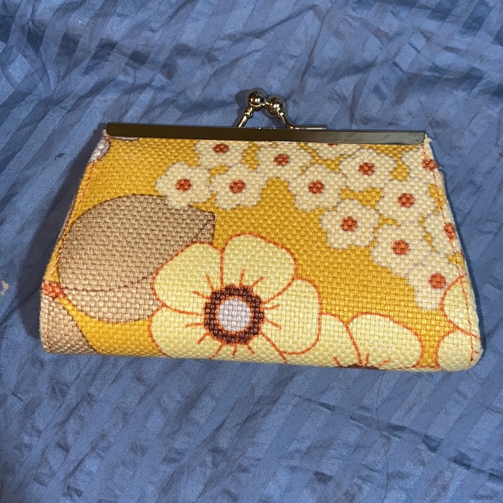 Nwot Spartina 449 Leather Linen Coin Purse - Picture 3 of 8